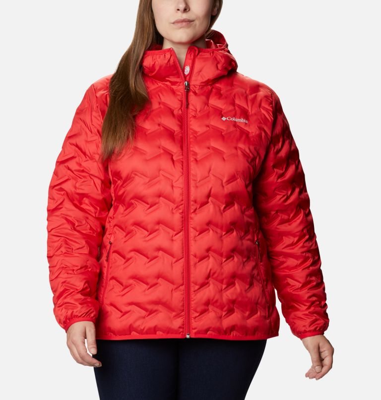 Jachete Din Puf Columbia Delta Ridge Cu Glugă Dama Rosii | Plus Size XK8AZQ10M